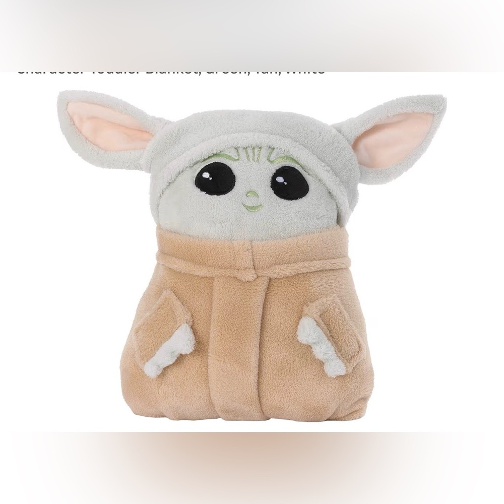 Star Wars The Mandalorian Grogu Plush Character Toddler Blanket 30” x 40” NWT